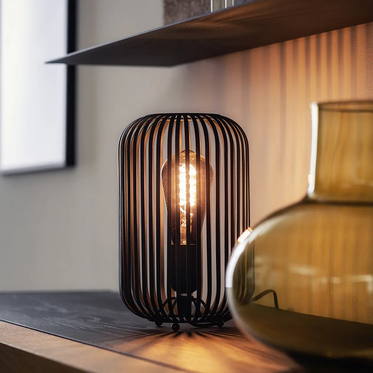 Tischleuchte 850619 Sandschwarz von Schöner Wohnen Metall ca. 16x25cm