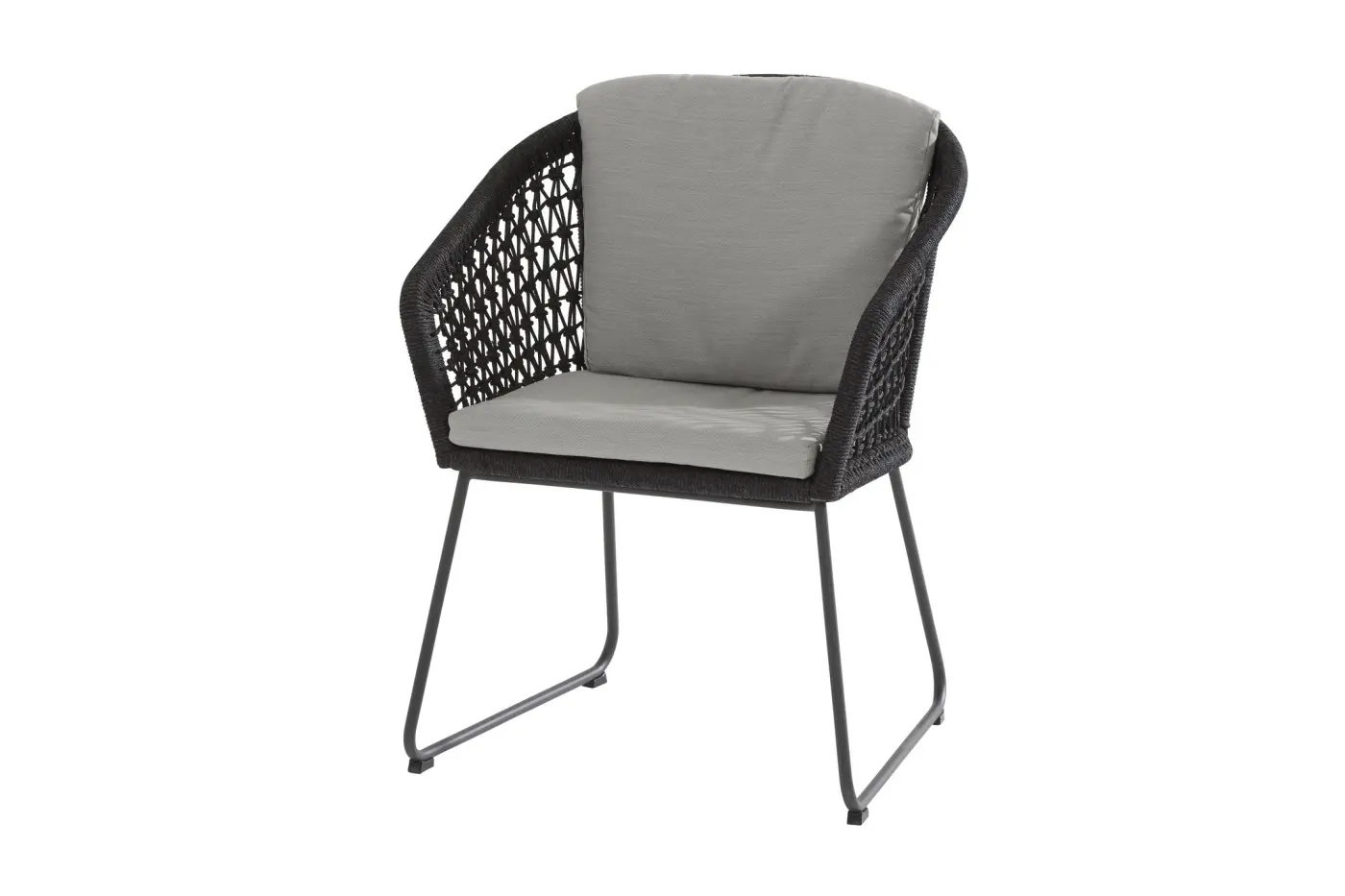 Sessel Mila dining Schwarz von 4 Seasons Oefin Stoff Rope knoten ca. 64x85x63cm