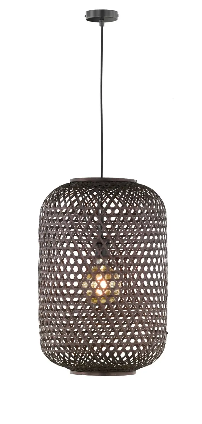Pendelleuchte 860474 Schwarz von Schöner Wohnen Metall, Rattan ca. 40x25cm
