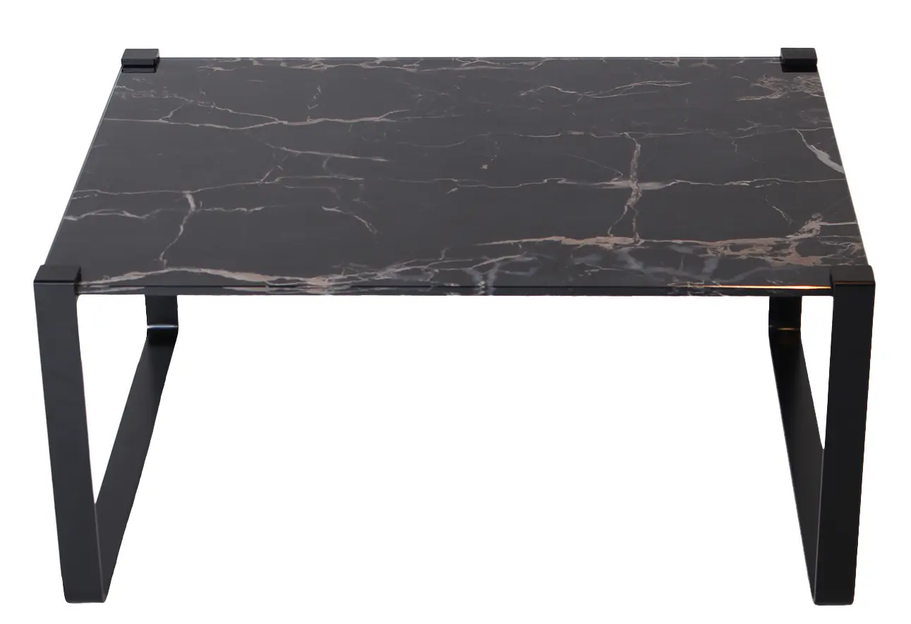 Couchtisch Blade K 832 Optiwhite Digitaldruck Portoro von Ronald Schmitt St.12 mm / ESG ca. 90x70x41cm