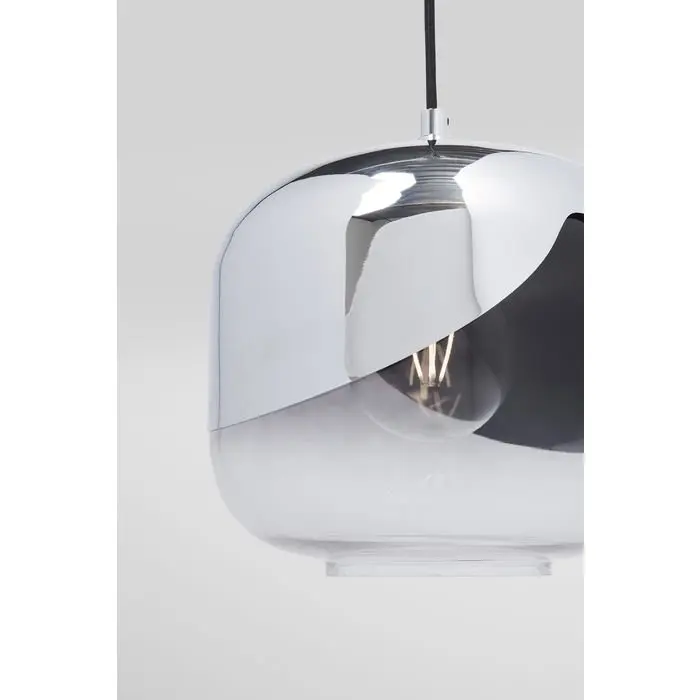 Hängeleuchte Chrome Silber von Kare Glas verchromt, Metall, Stahl ca. 27x142cm