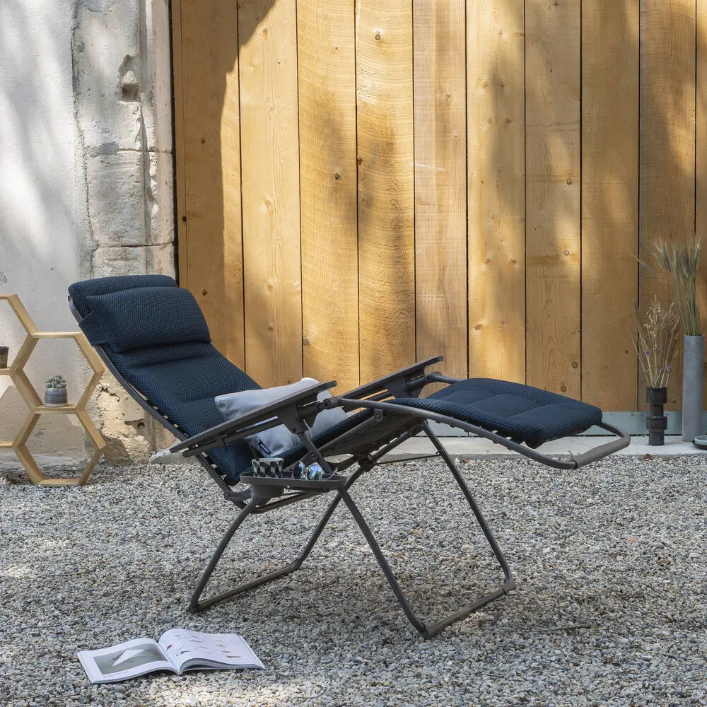 Liegestuhl Futura Bec Dunkel Grau von Lafuma Outdoorstoff Comfort ca. 70x163x83cm