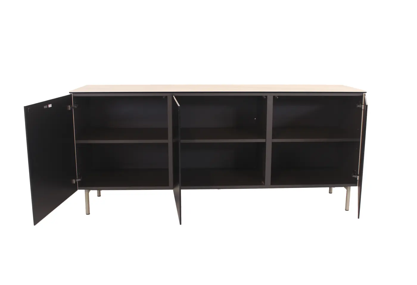 Sideboard Universal von Calligaris Front: Glas gespiegelt bronze Platte: Keramik "Marmor Calacatta Paonazzo" glänzend" Korpus: Lack matt "hanf" ca. 181x79x50cm