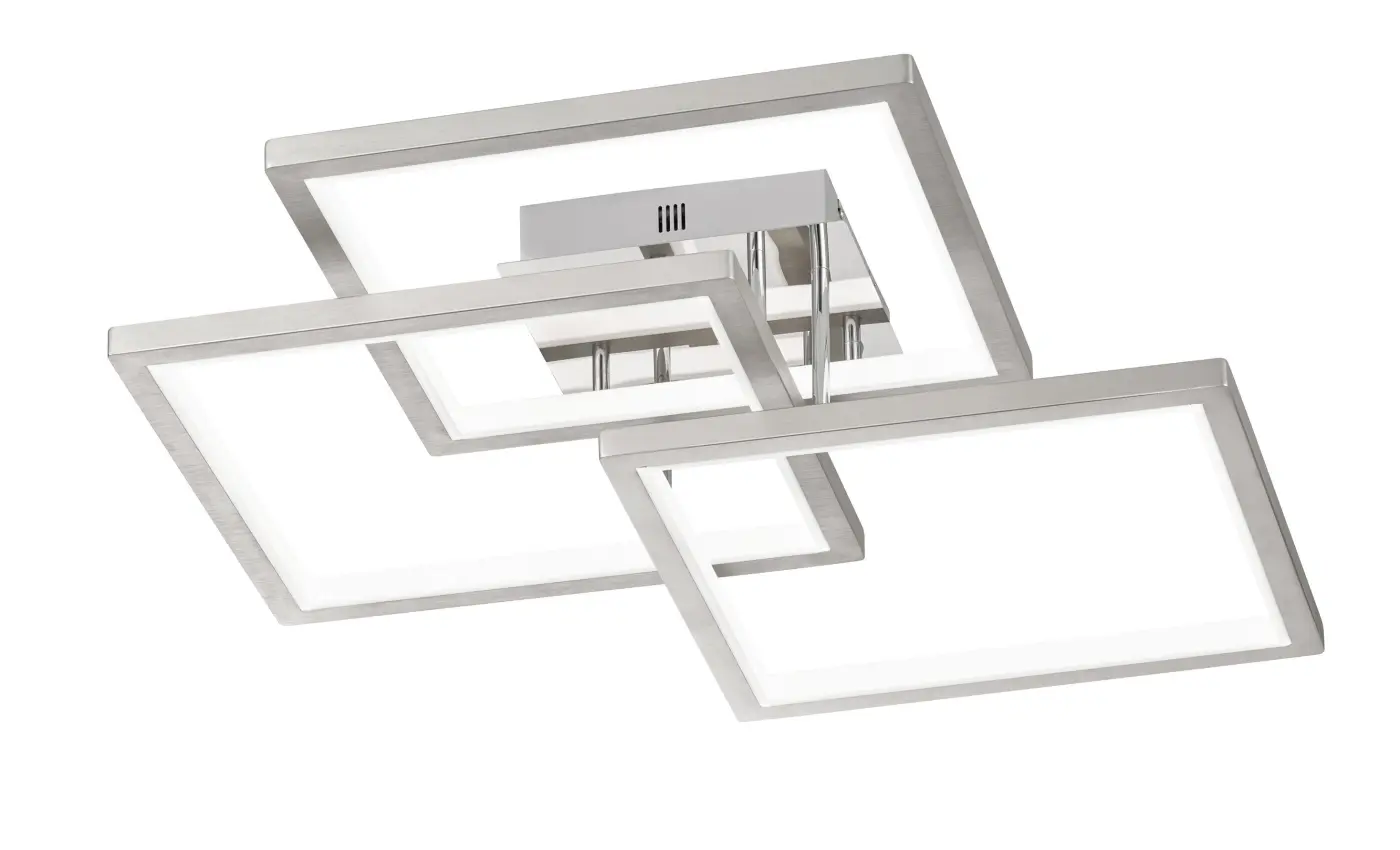 Deckenleuchte 12618.. Nickel matt Aluminium, Kunststoff, Metall ca. 70x70x17,5cm