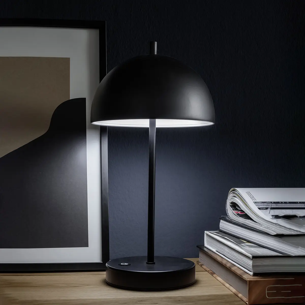 LED-Tischleuchte 850215 Schwarz matt von Schöner Wohnen Metall ca. 18x35cm