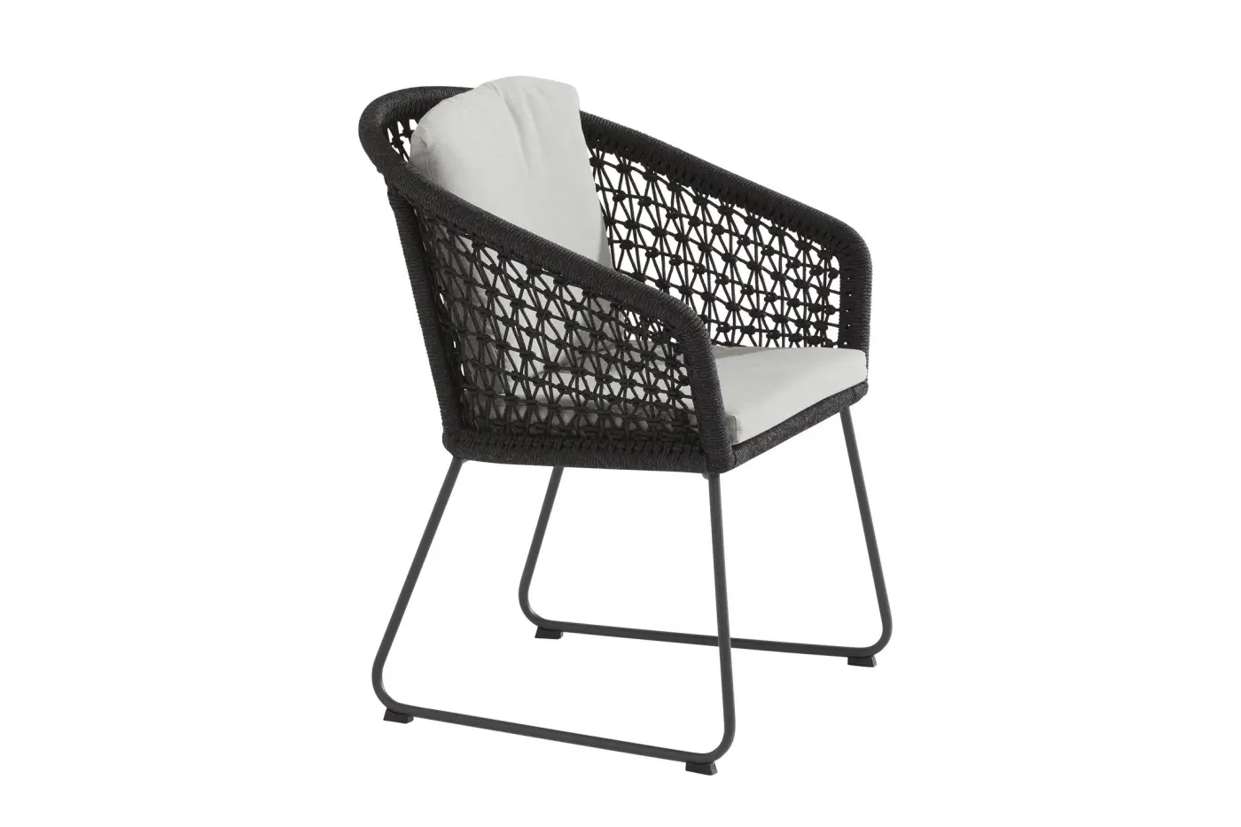 Sessel Mila dining Schwarz von 4 Seasons Oefin Stoff Rope knoten ca. 64x85x63cm