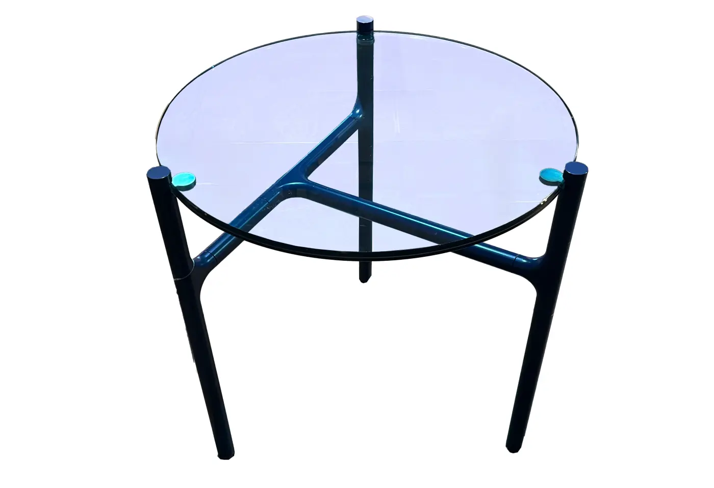 Couchtisch 915 Blau von Rolf Benz Glas ca. 52x52cm