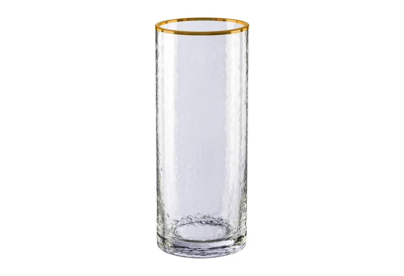 Glas-Zylinder 10x25cm m. Goldrand, 10x10x28cm durchsichtig, gold Glas ca. 10x25cm