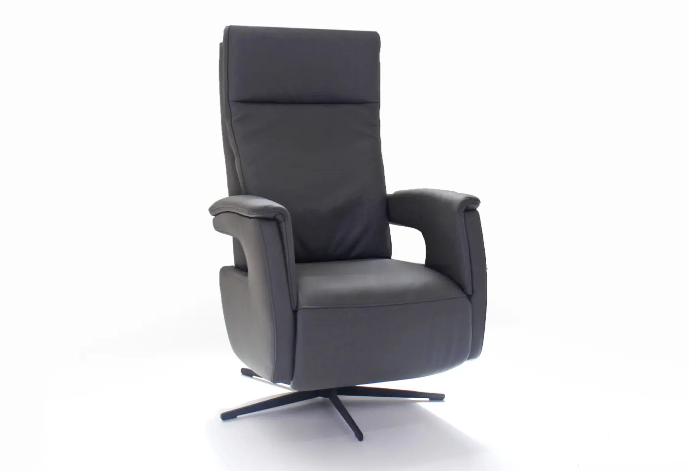 Drehsessel Nohl Anthrazit Leder W2 ca. 75x116x90cm