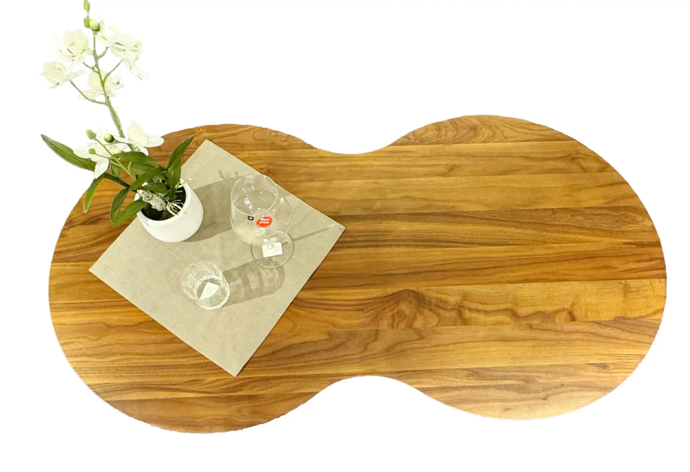 Couchtisch Laura JR-T145 von Jori Tischplatte achtförmig Nussbaum massiv ca. 130x35cm